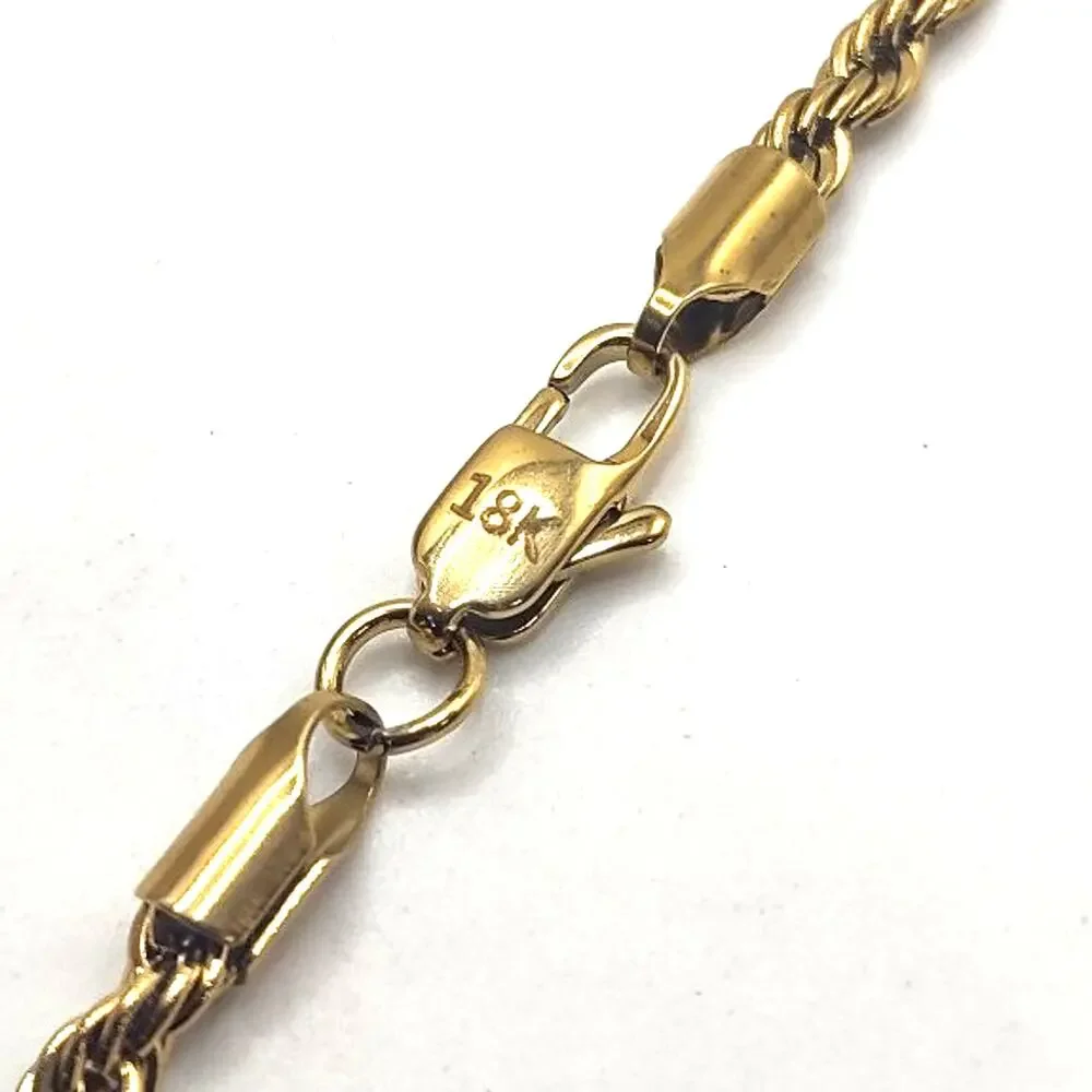 18k Plated Golden Gloves Necklace Diamond Cut Twist Chain Iced Out Birthday NEW!